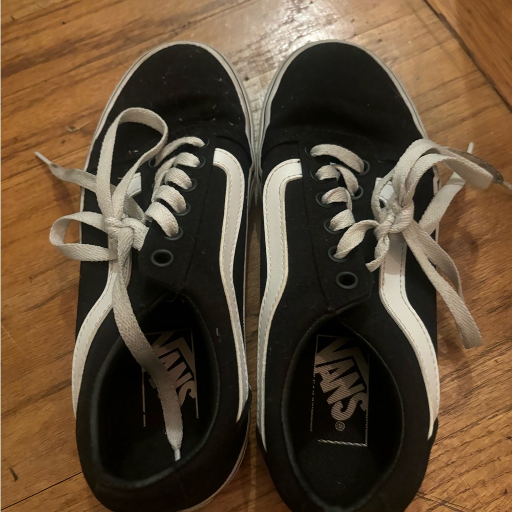 Vans Classic Black and White Lace-Up Shoes
